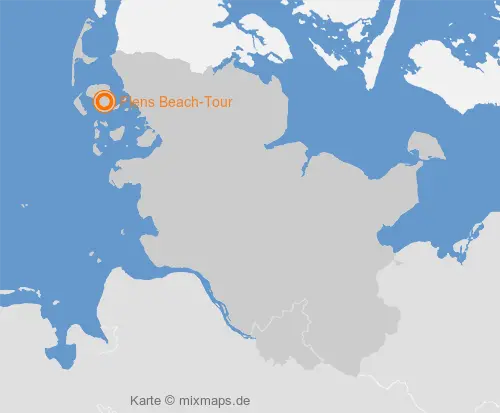 Karte Schleswig-Holstein: Flens Beach-Tour, Wyk auf Föhr