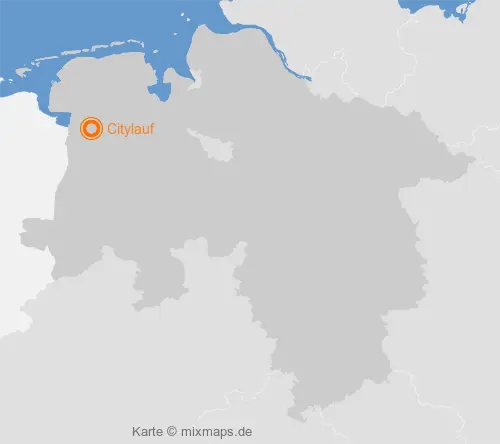 Karte Niedersachsen: Citylauf, Leer (Ostfriesland)