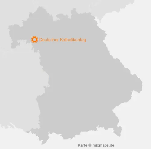 Karte Bayern: Deutscher Katholikentag, Würzburg