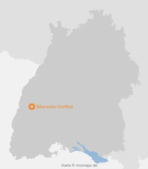 Karte Baden-Württemberg: Biberacher Dorffest, Biberach