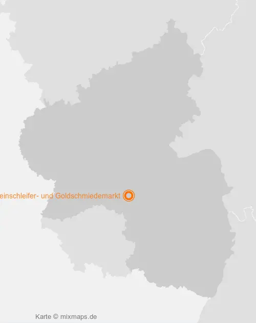 Karte Rheinland-Pfalz: Deutscher Edelsteinschleifer- und Goldschmiedemarkt, Idar-Oberstein