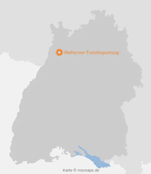 Karte Baden-Württemberg: Weihermer Faschingsumzug, Weiher