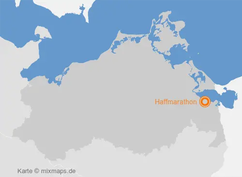 Karte Mecklenburg-Vorpommern: Haffmarathon, Ueckermünde