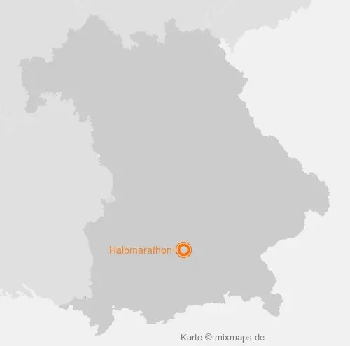 Karte Bayern: Halbmarathon, München