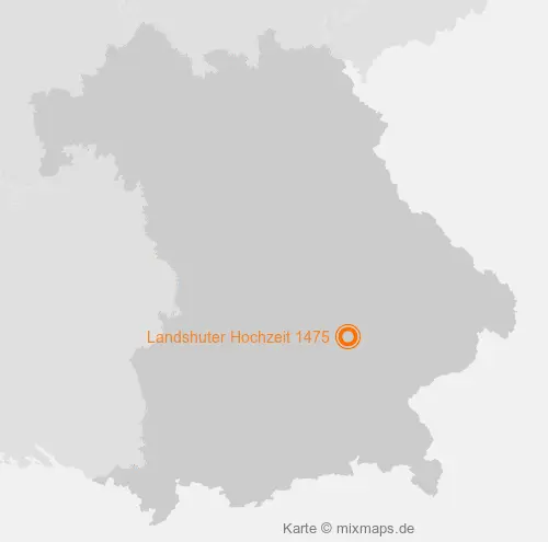 Karte Bayern: Landshuter Hochzeit 1475, Landshut