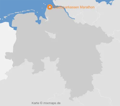 Karte Niedersachsen: Stadtsparkassen Marathon, Cuxhaven