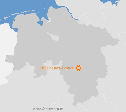 Karte Niedersachsen: NDR 2 Plaza-Festival, Hannover