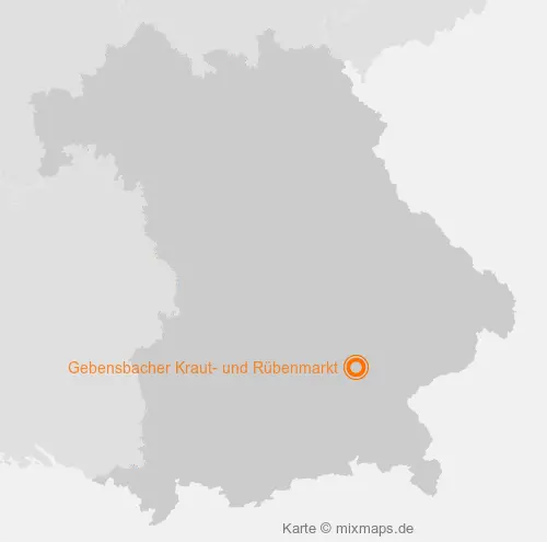 Karte Bayern: Gebensbacher Kraut- und Rübenmarkt, Gebensbach