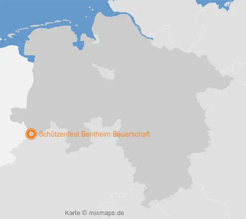 Karte Niedersachsen: Schützenfest Bentheim Bauerschaft, Bad Bentheim