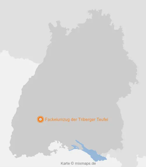 Karte Baden-Württemberg: Fackelumzug der Triberger Teufel, Triberg