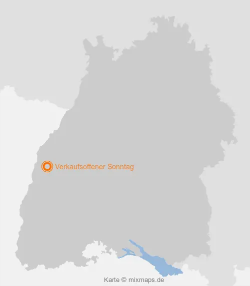 Karte Baden-Württemberg: Verkaufsoffener Sonntag, Offenburg